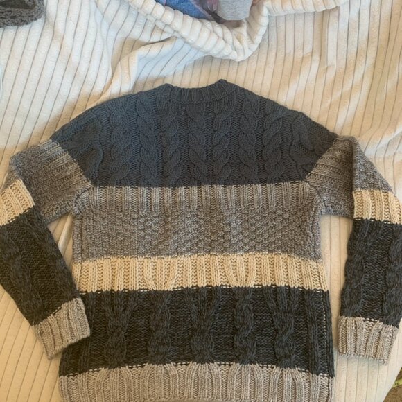Lucky Brand cable stripe crew neck - Picture 5 of 8